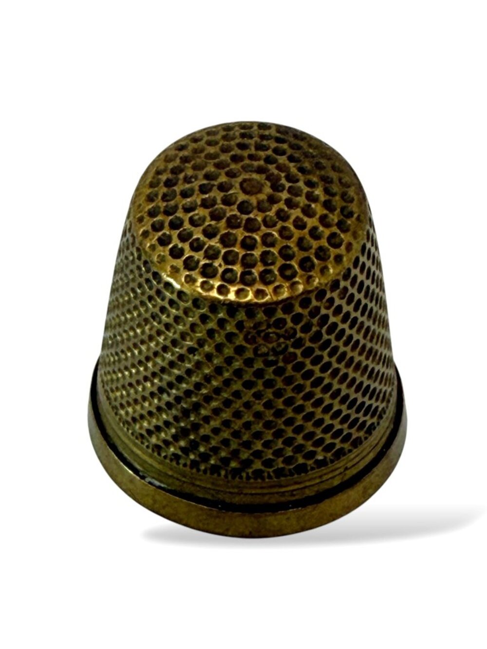 VINTAGE BRASS THIMBLE Sewing Collectible Farmhouse Decor Antique Gold Color